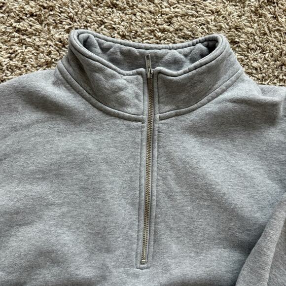 Dumbstruck DBSR Grey Quarter Zip Pullover Sweatshirt Boxy Fit Men’s Size Medium - Picture 4 of 8